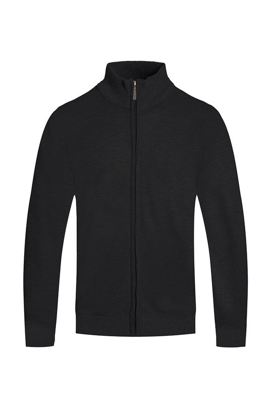 Weiv Mens Solid Full Zip Sweater